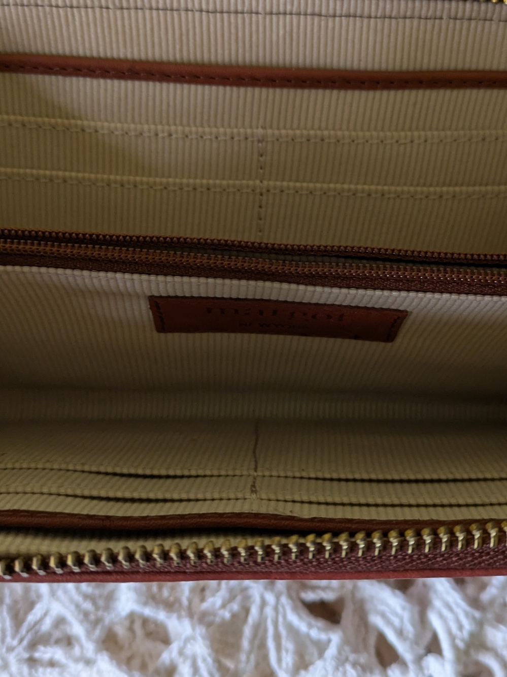 Margot Leather Zip Around Wallet Wristlet in Dark Brown - Picture 3 of 4